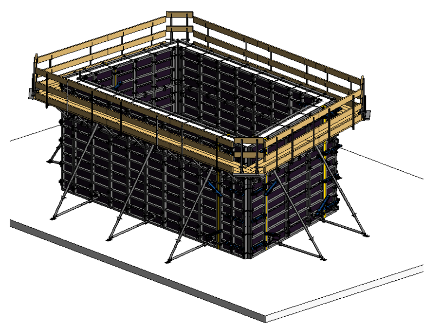 1.2.5 Schematische weergave paneelbekisting voor wanden